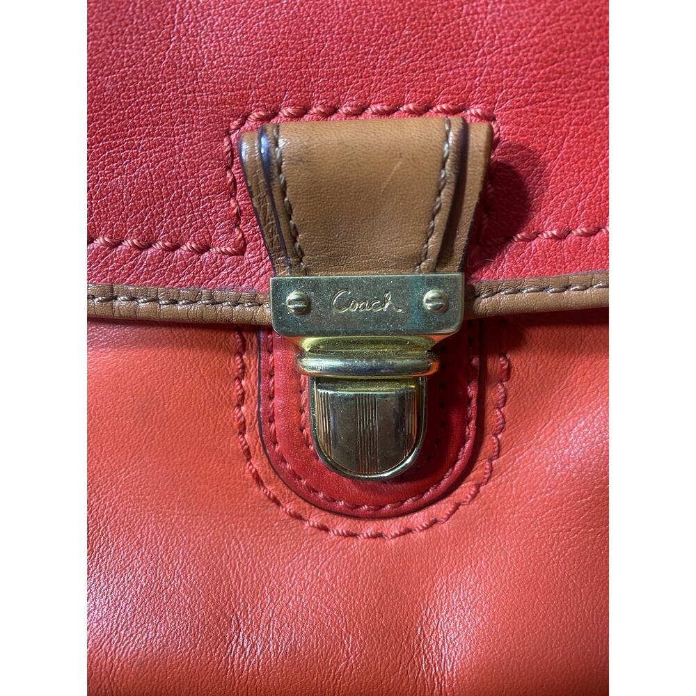 GUC Coach Poppy Colorblock Leather Flap Crossbody Bag - Picture 5 of 10